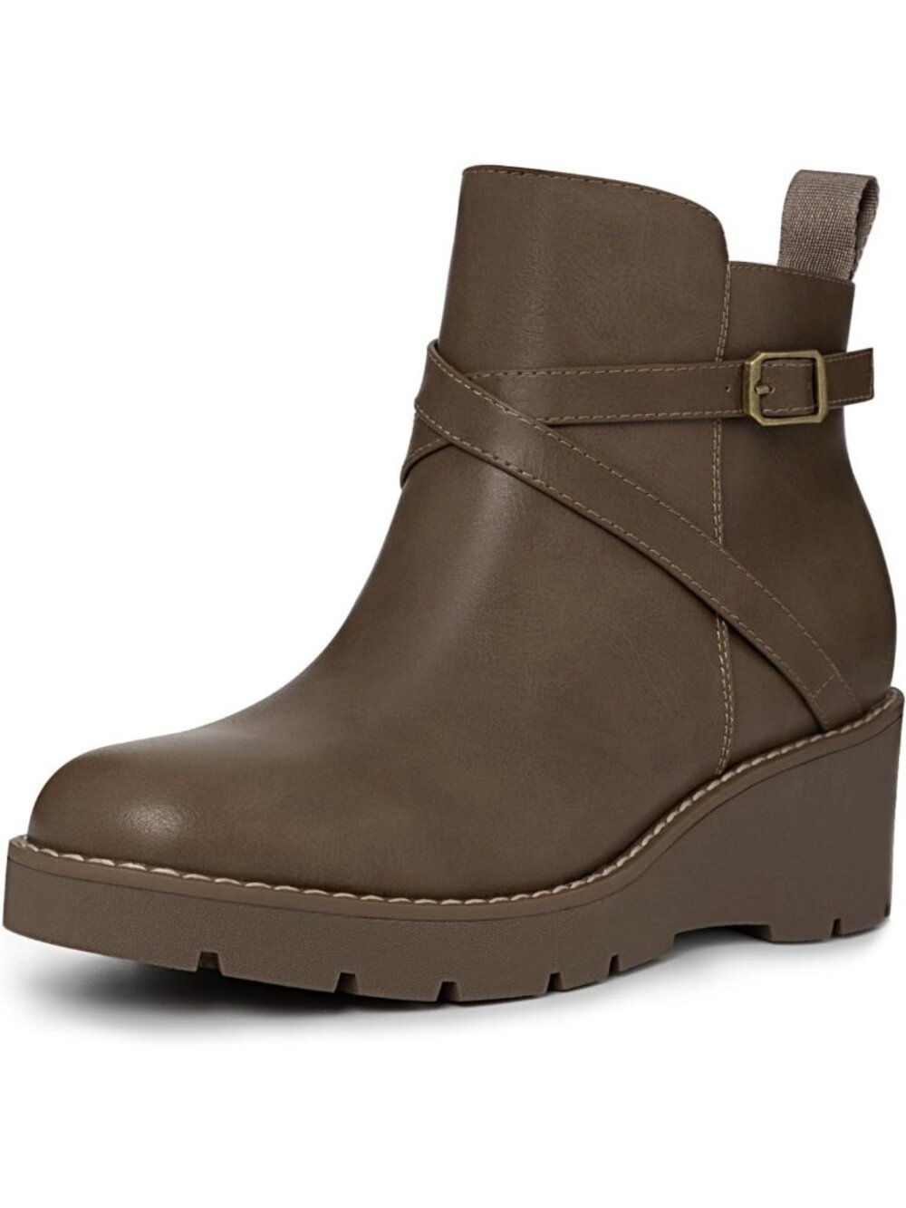 Chic Women's Wedge Ankle Boots | Platform Lug Sole, Buckle & Side Zipper Booties